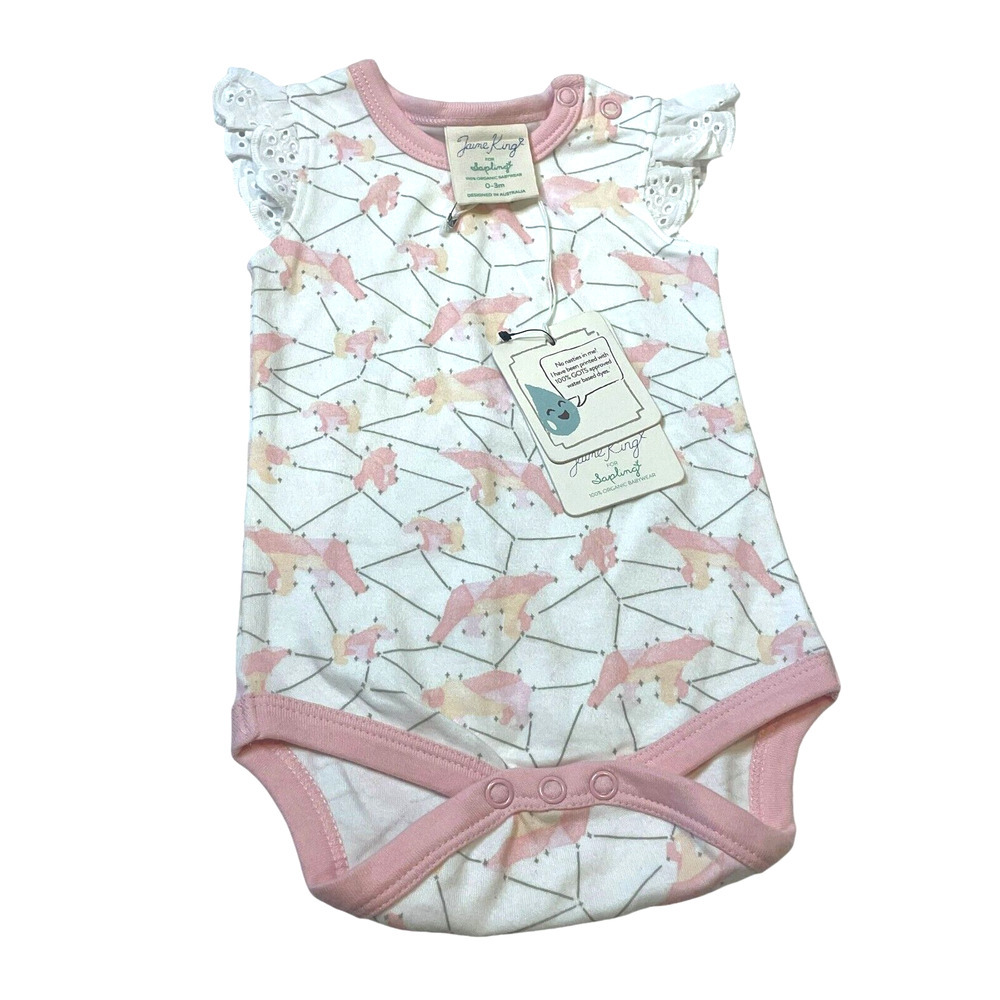 Jaime King For Sapling Girls Galaxy Bear Pink Lace Bodysuit Size 0-3M NWT - Picture 2 of 10